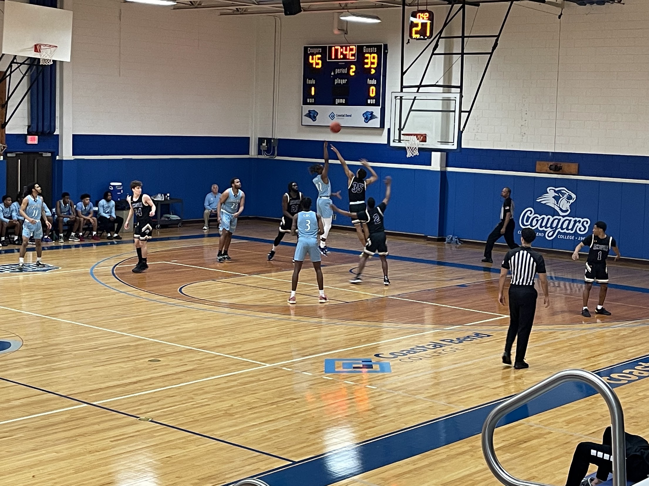 Taevon Anderson floats a bucket over the outstretched hands of a Jacksonville defender.