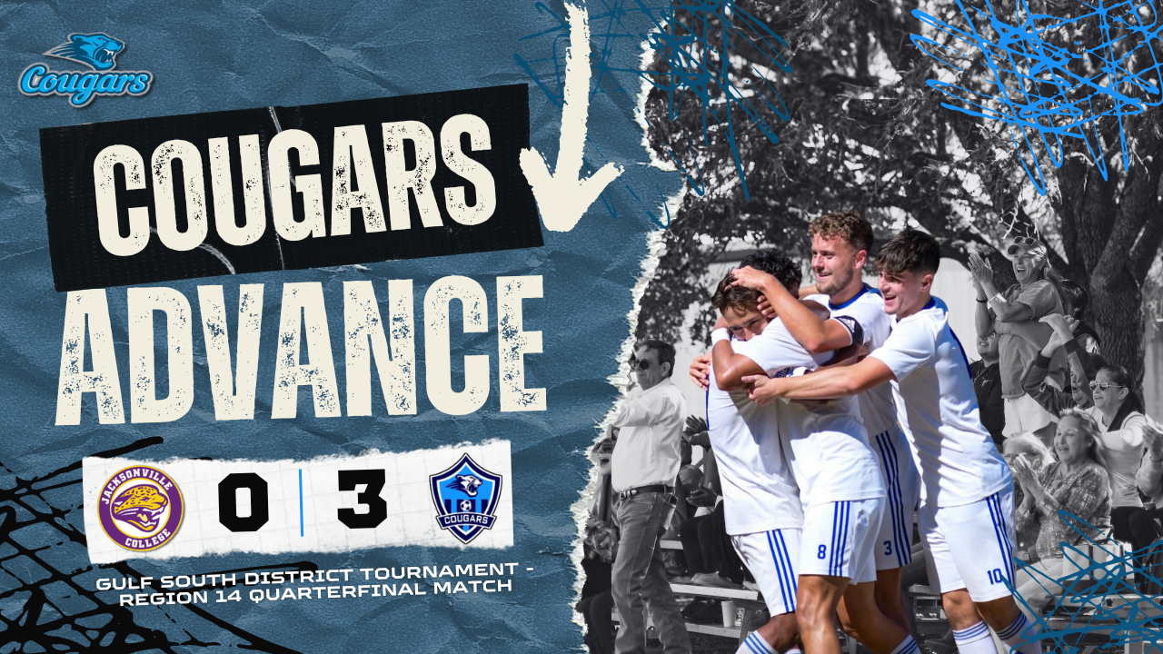 Cougars Advance to Gulf South District Semifinals with 3&ndash;0 Win Over Jacksonville College